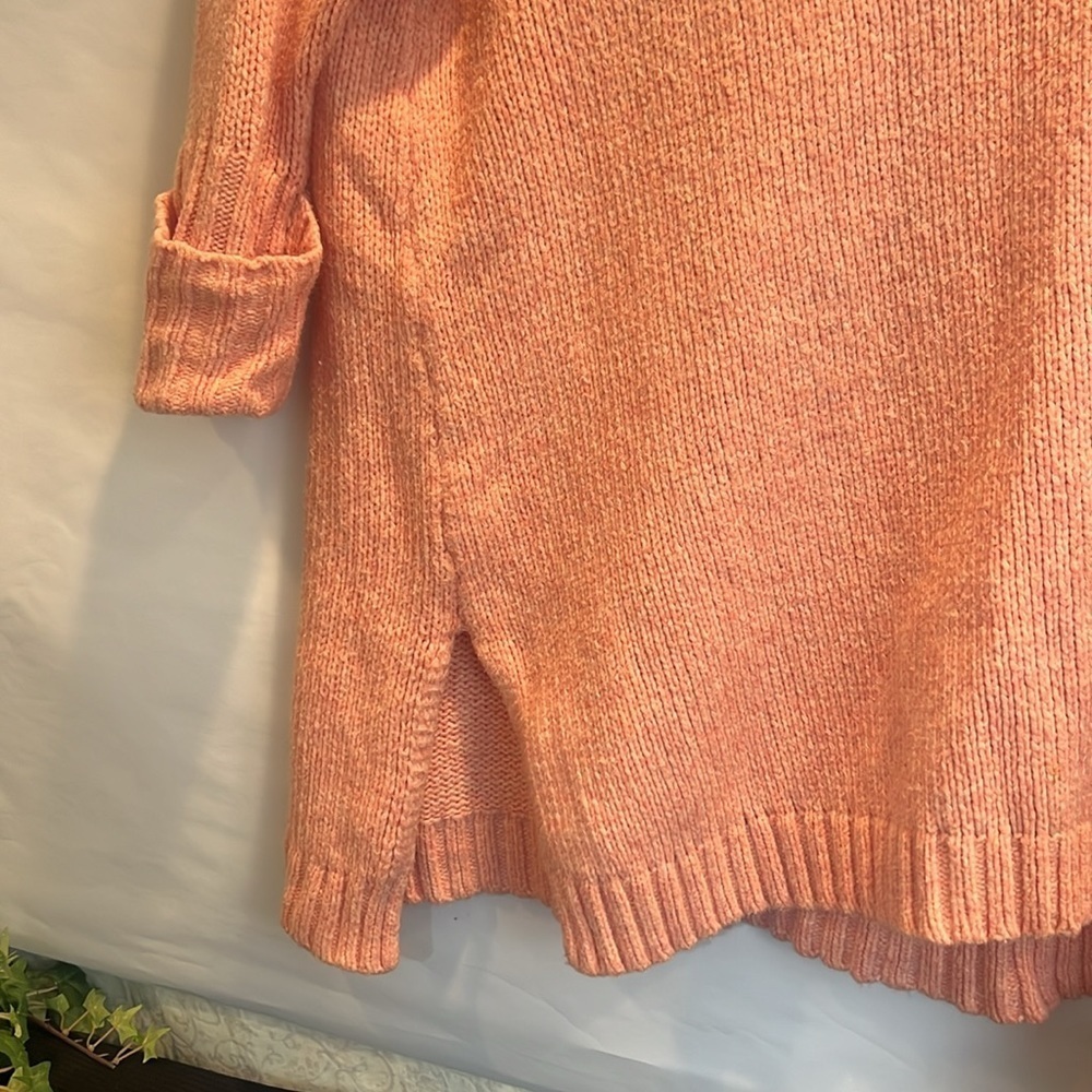 Free People Oversized off the shoulder peach  sweater cotton - Picture 4 of 8